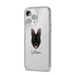Belgian Malinois Personalised iPhone 14 Pro Max Clear Tough Case Silver Angled Image