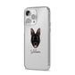 Belgian Malinois Personalised iPhone 14 Pro Max Clear Tough Case Silver Angled Image