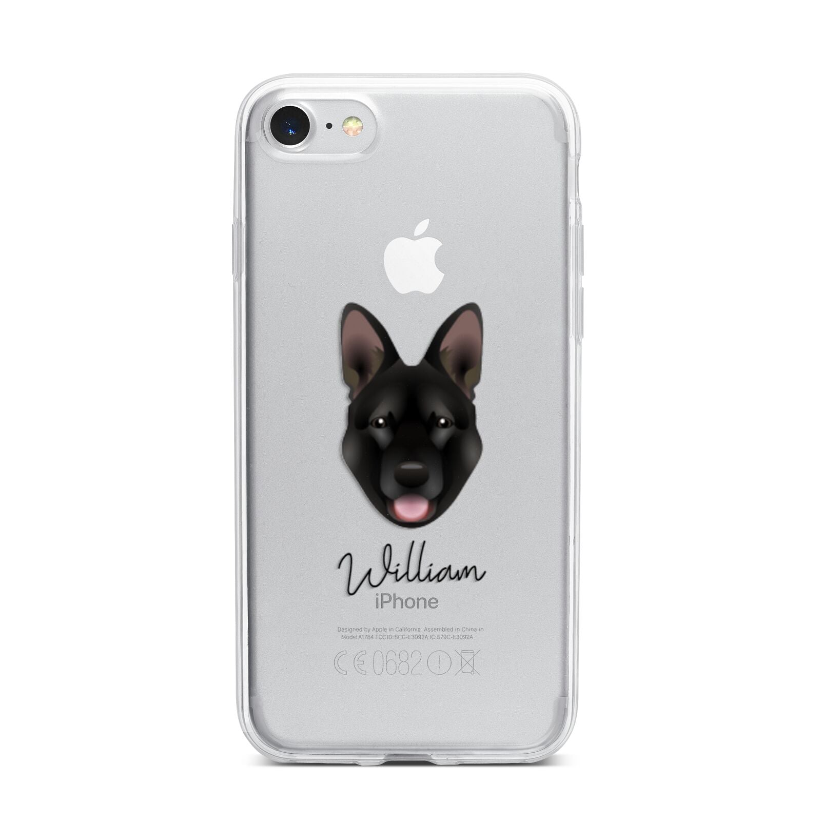 Belgian Malinois Personalised iPhone 7 Bumper Case on Silver iPhone