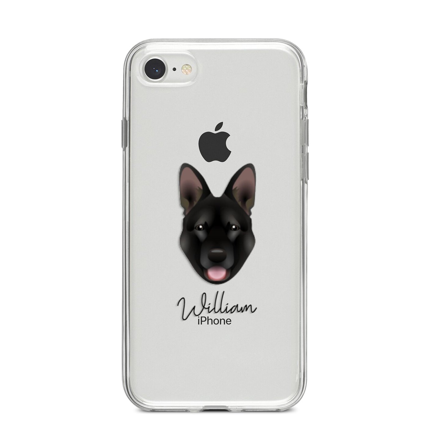 Belgian Malinois Personalised iPhone 8 Bumper Case on Silver iPhone