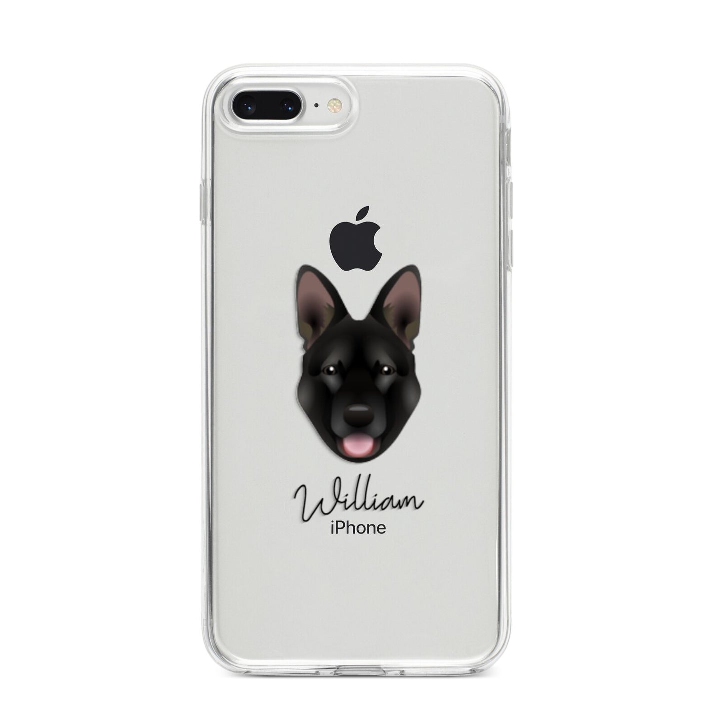 Belgian Malinois Personalised iPhone 8 Plus Bumper Case on Silver iPhone