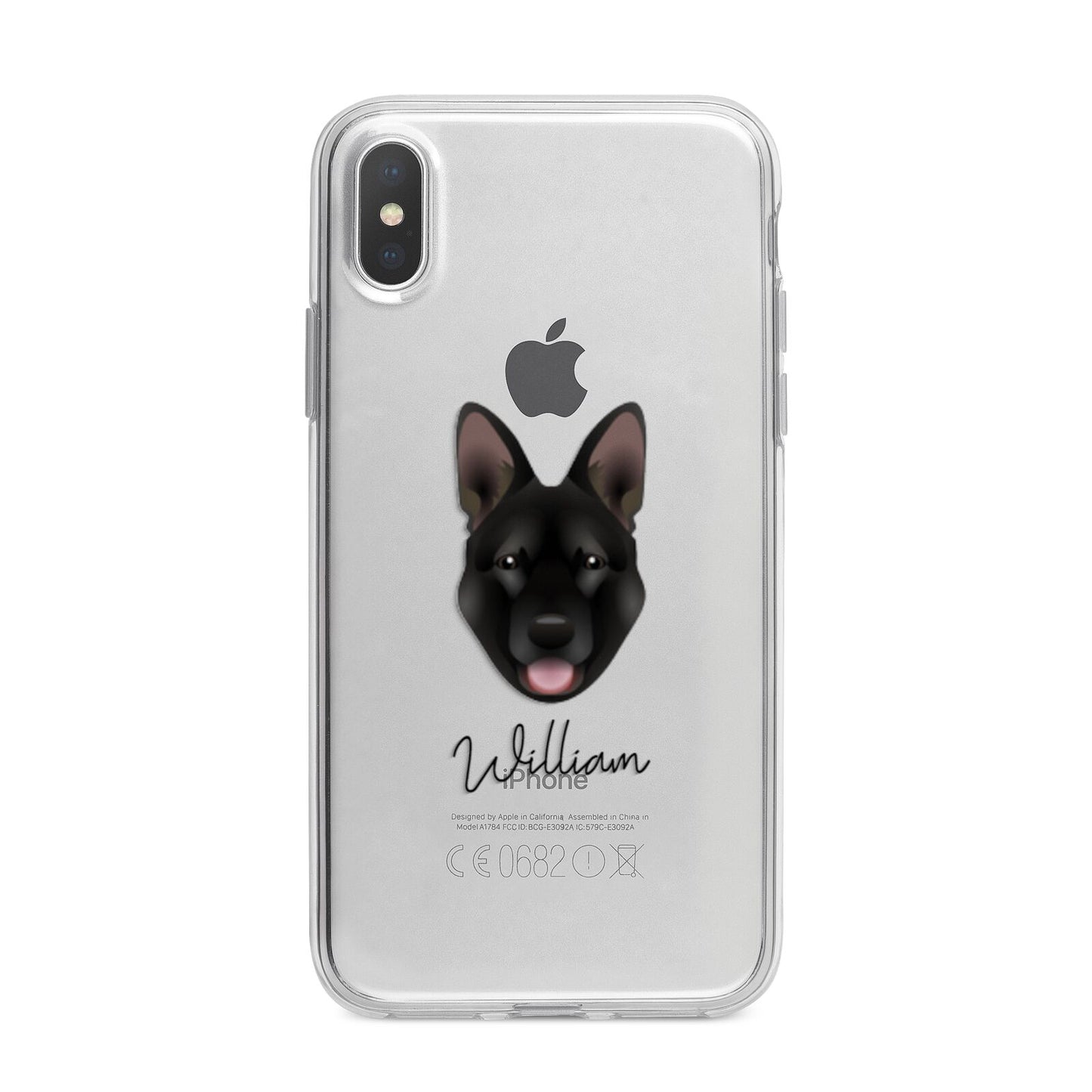 Belgian Malinois Personalised iPhone X Bumper Case on Silver iPhone Alternative Image 1