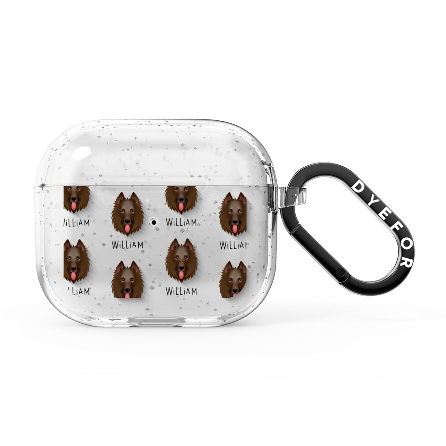 Belgian Shepherd Icon with Name AirPods Glitter Case 3rd Gen
