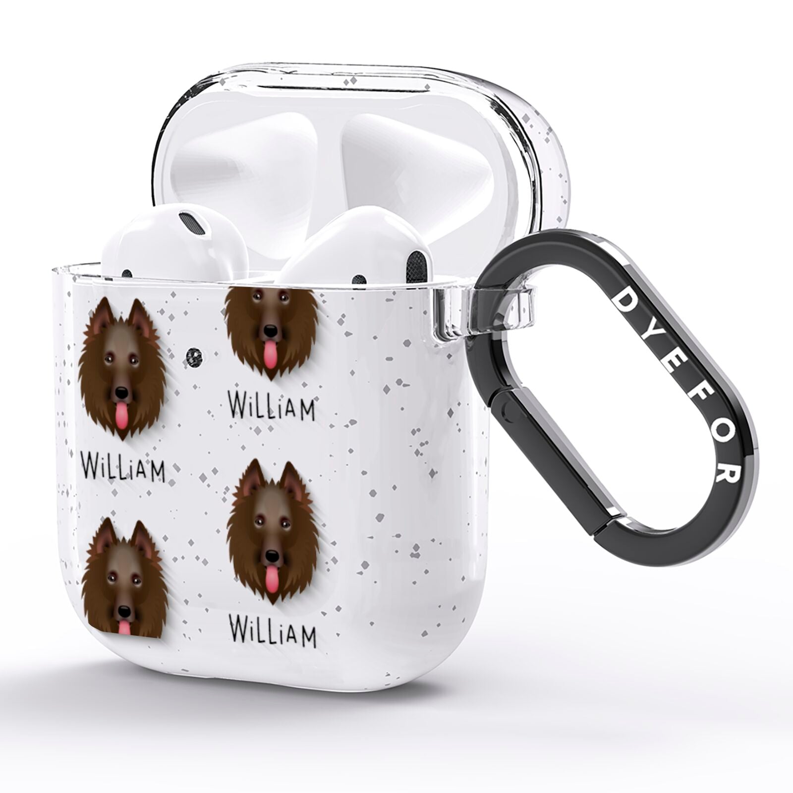Belgian Shepherd Icon with Name AirPods Glitter Case Side Image