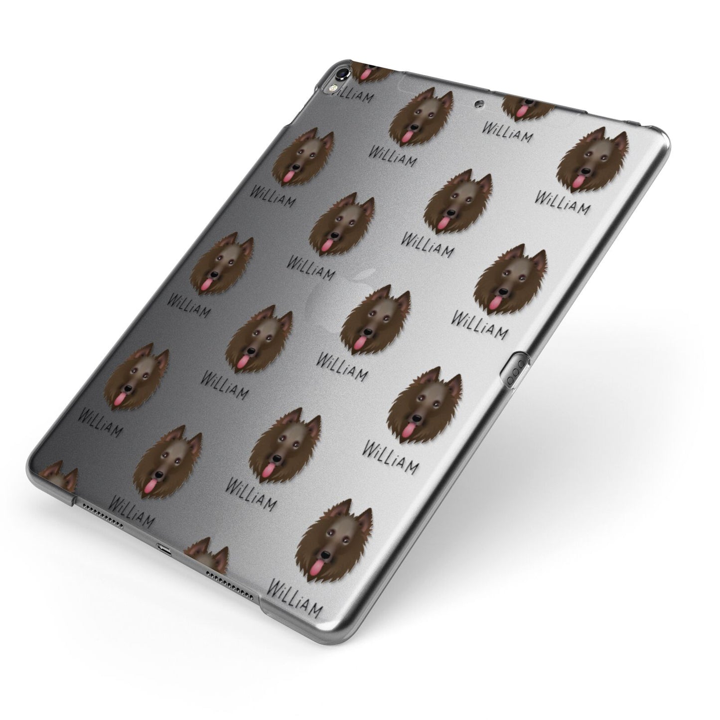 Belgian Shepherd Icon with Name Apple iPad Case on Grey iPad Side View