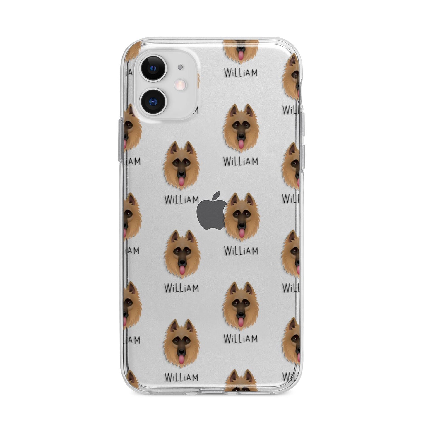 Belgian Shepherd Icon with Name Apple iPhone 11 in White with Bumper Case