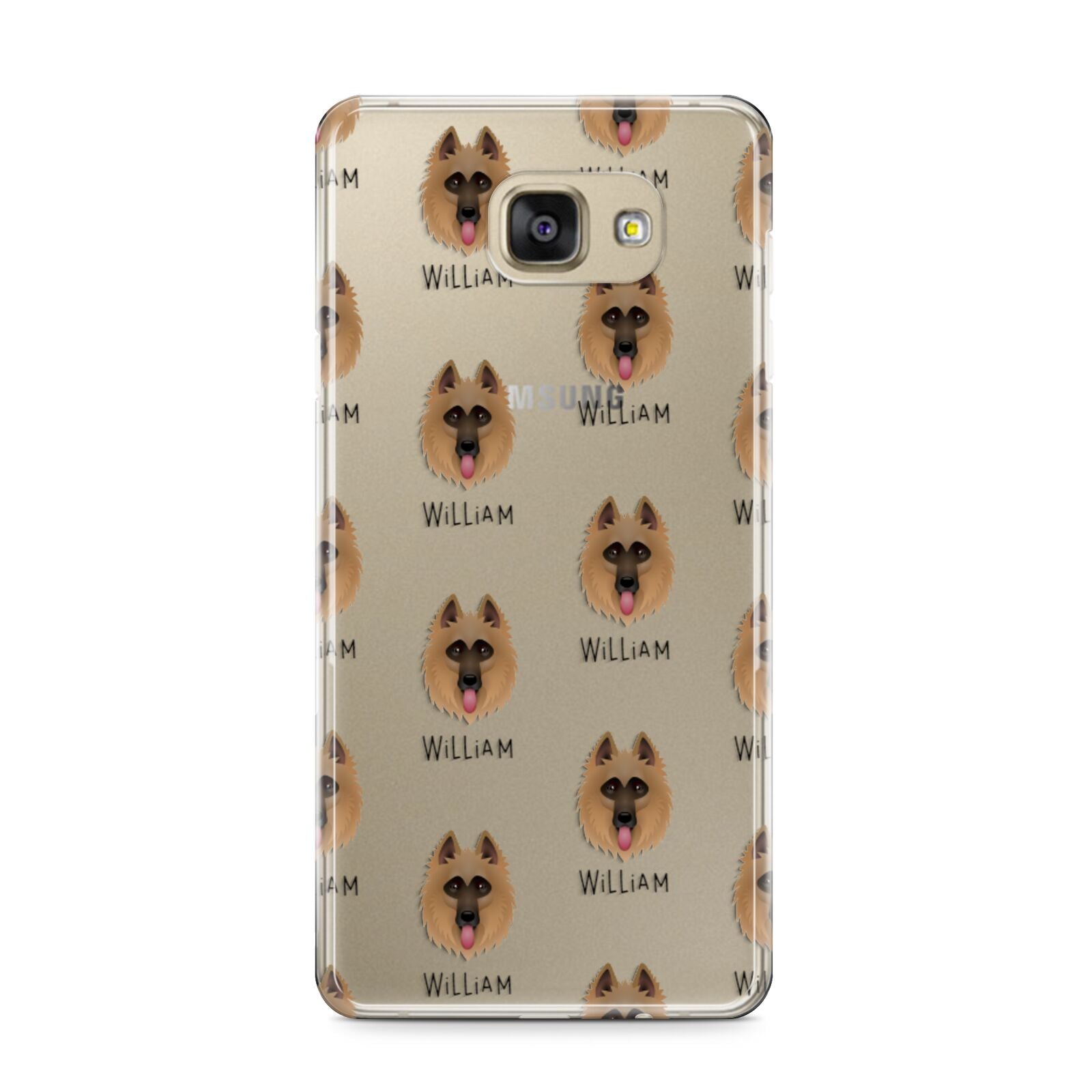 Belgian Shepherd Icon with Name Samsung Galaxy A9 2016 Case on gold phone