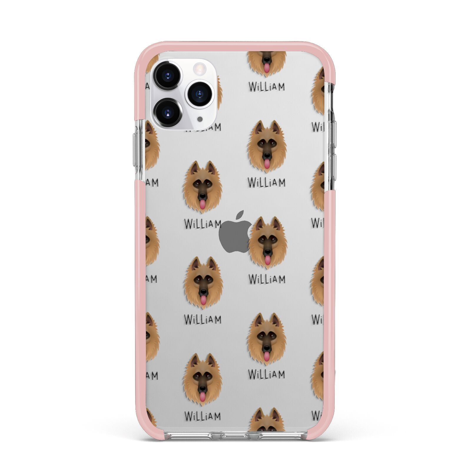 Belgian Shepherd Icon with Name iPhone 11 Pro Max Impact Pink Edge Case