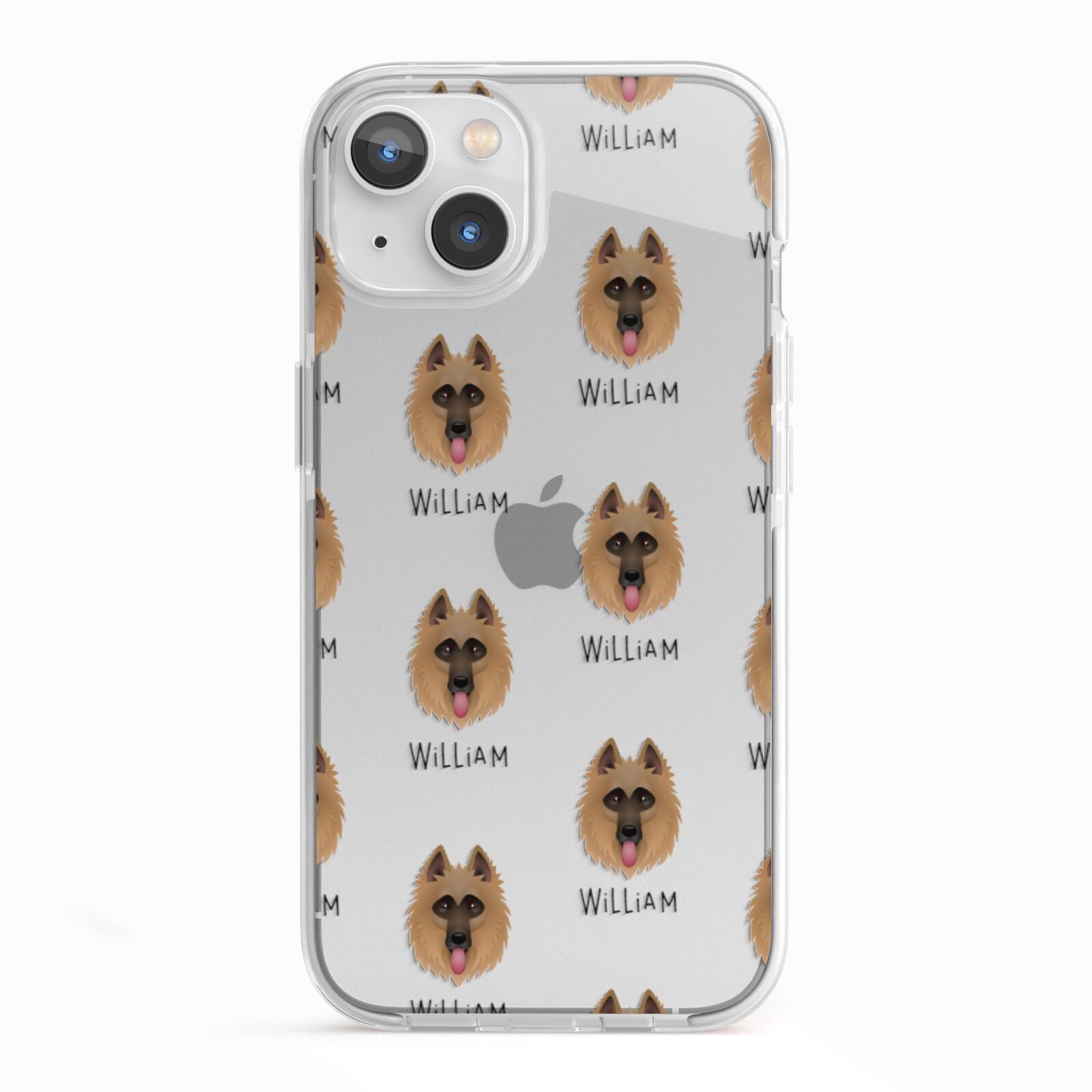 Belgian Shepherd Icon with Name iPhone 13 TPU Impact Case with White Edges