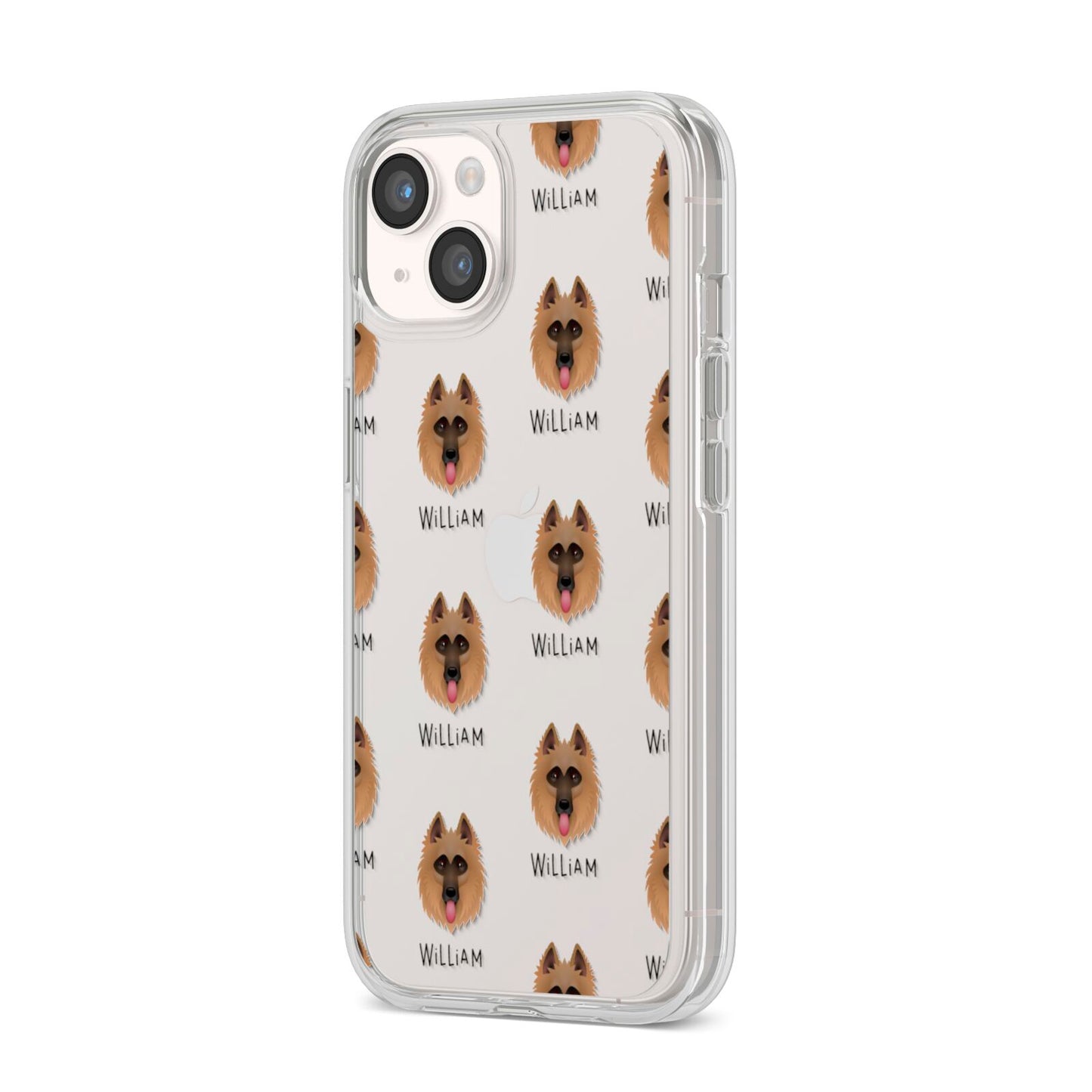 Belgian Shepherd Icon with Name iPhone 14 Clear Tough Case Starlight Angled Image