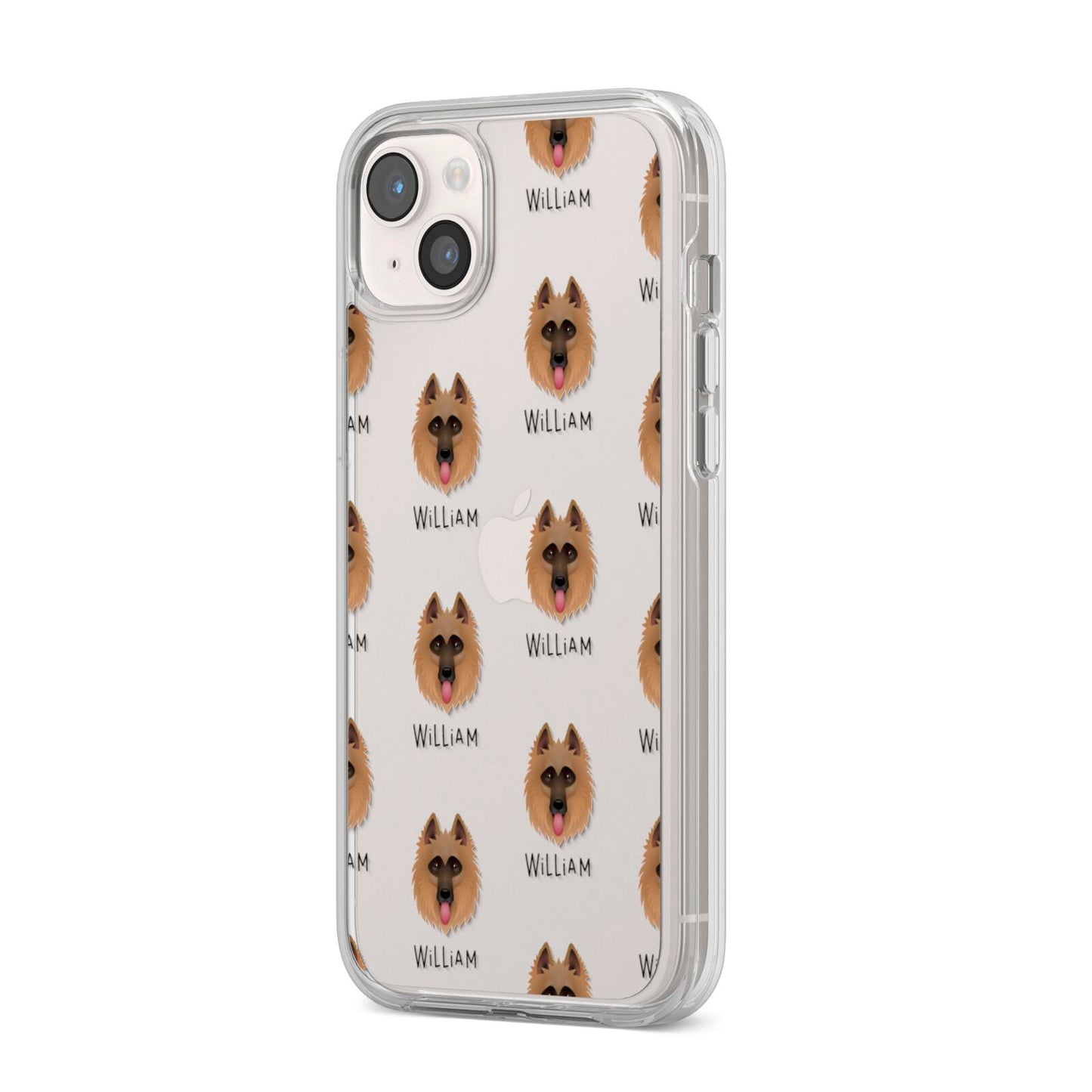 Belgian Shepherd Icon with Name iPhone 14 Plus Clear Tough Case Starlight Angled Image