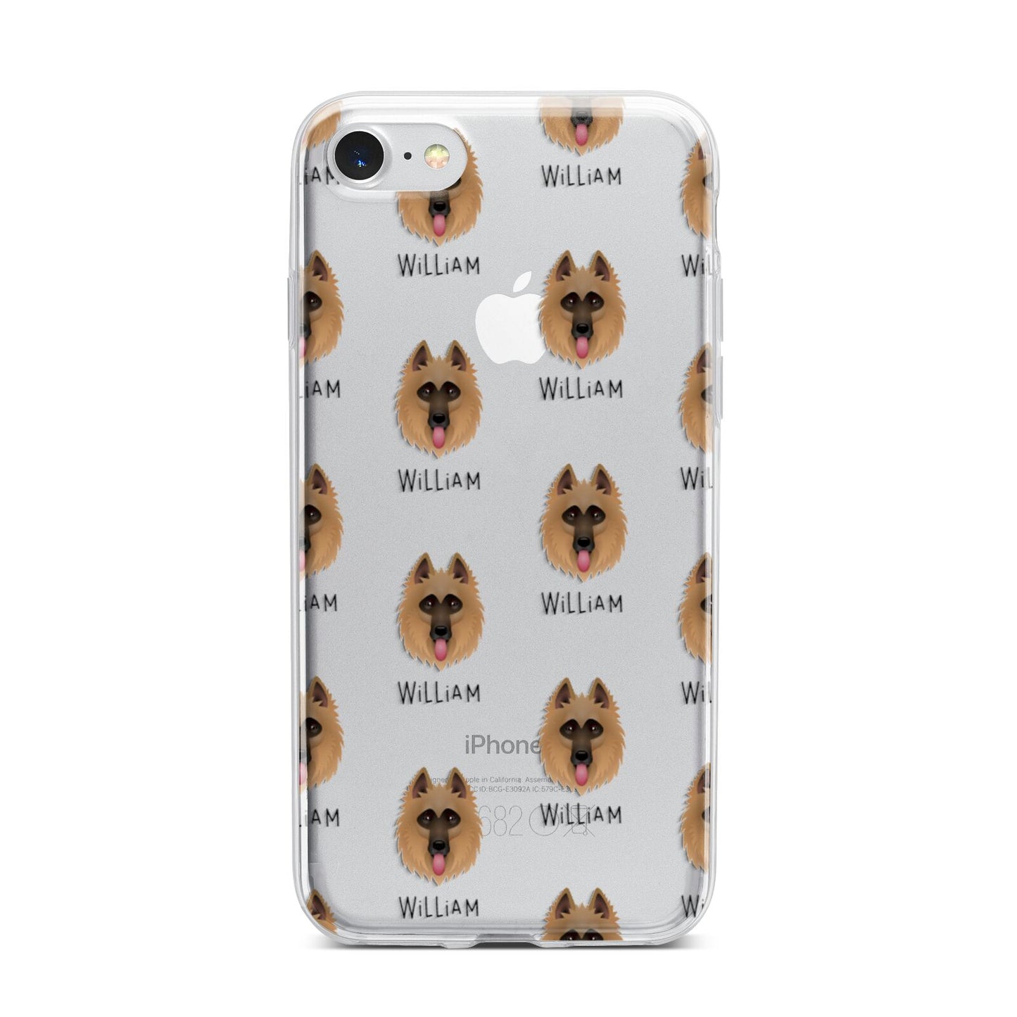 Belgian Shepherd Icon with Name iPhone 7 Bumper Case on Silver iPhone