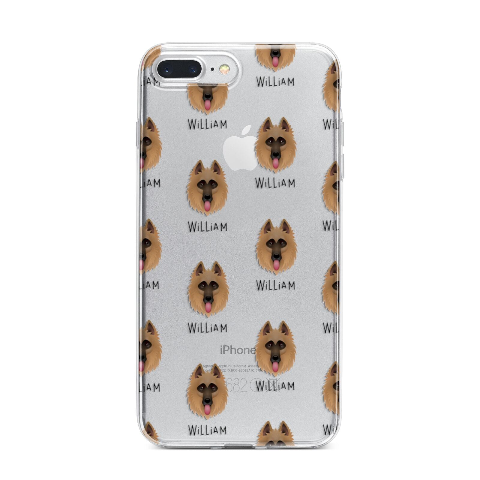Belgian Shepherd Icon with Name iPhone 7 Plus Bumper Case on Silver iPhone
