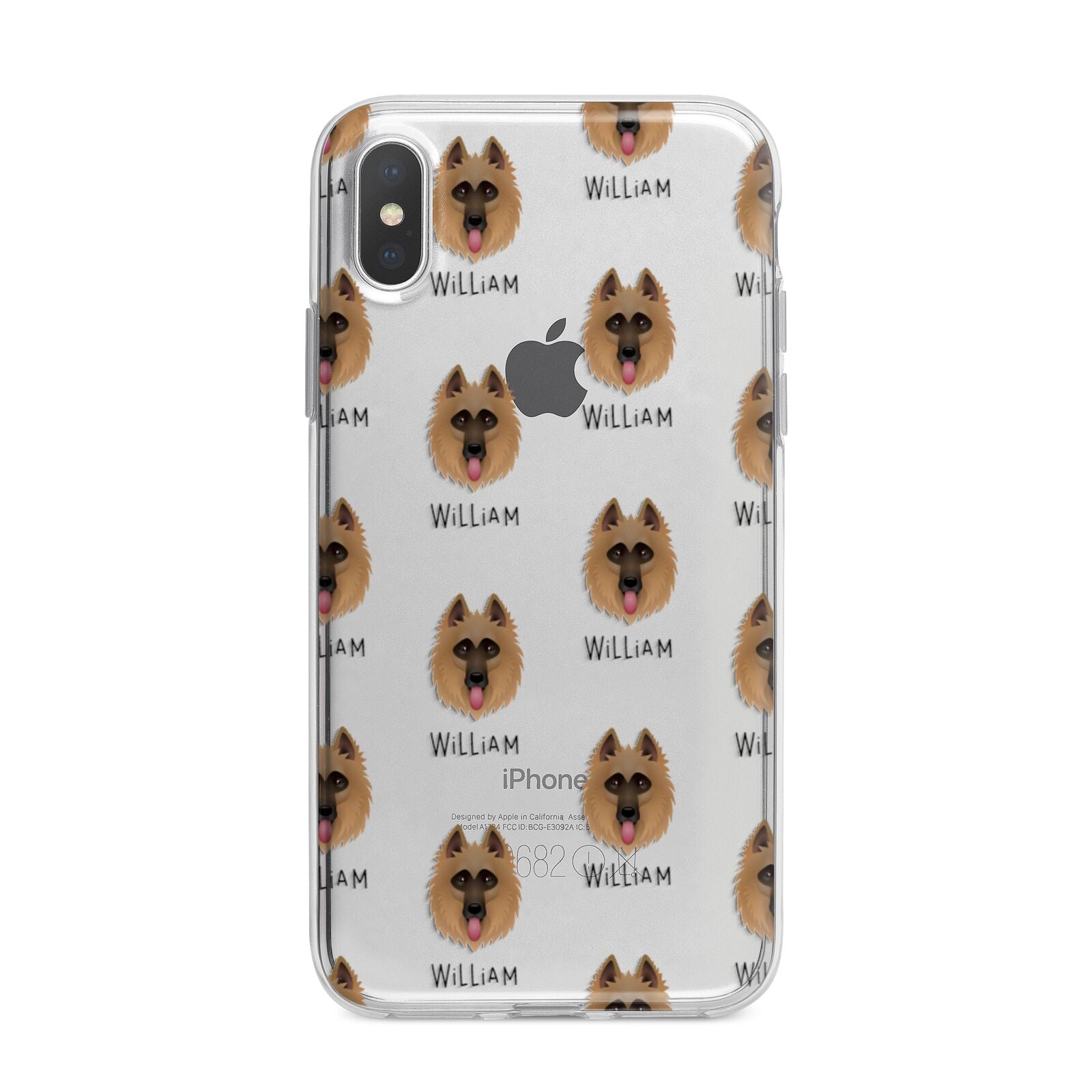 Belgian Shepherd Icon with Name iPhone X Bumper Case on Silver iPhone Alternative Image 1