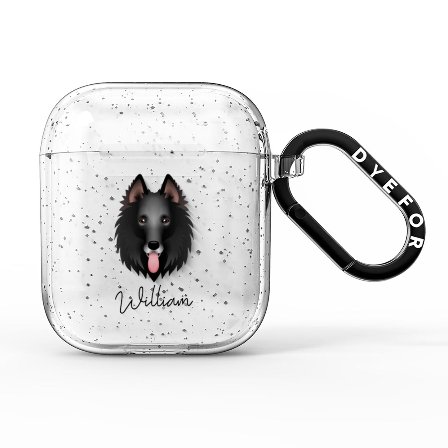 Belgian Shepherd Personalised AirPods Glitter Case
