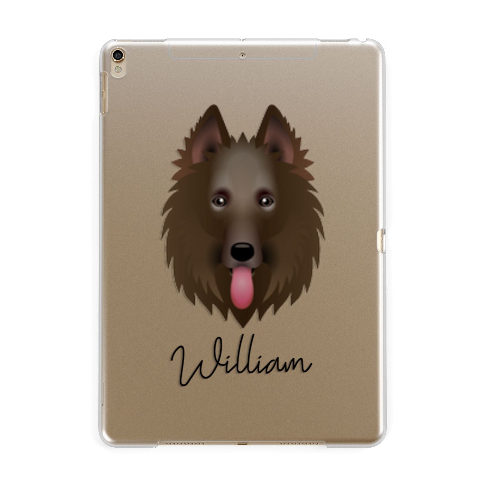 Belgian Shepherd Personalised Apple iPad Gold Case