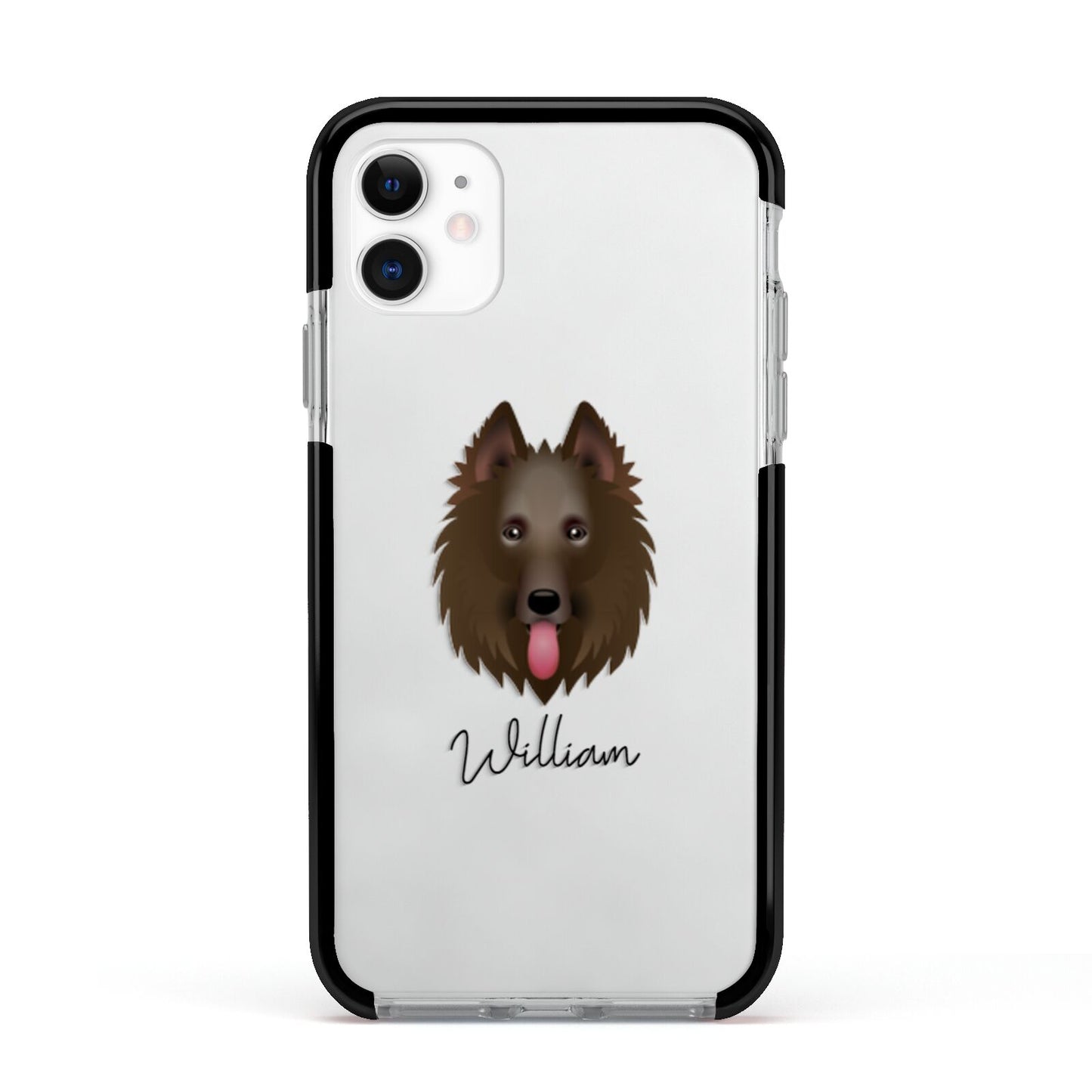 Belgian Shepherd Personalised Apple iPhone 11 in White with Black Impact Case