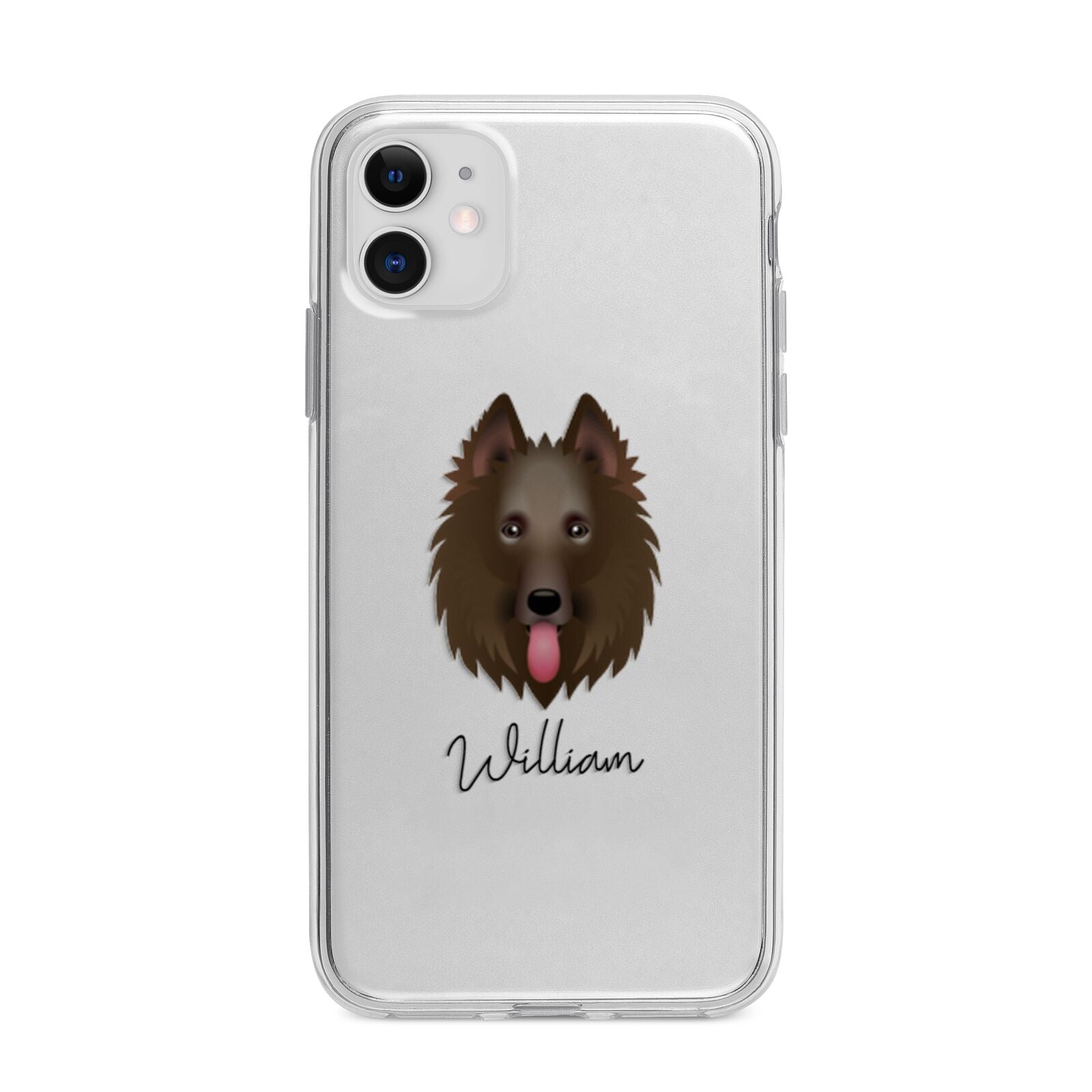 Belgian Shepherd Personalised Apple iPhone 11 in White with Bumper Case