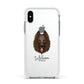 Belgian Shepherd Personalised Apple iPhone Xs Impact Case White Edge on Silver Phone