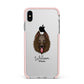 Belgian Shepherd Personalised Apple iPhone Xs Max Impact Case Pink Edge on Silver Phone