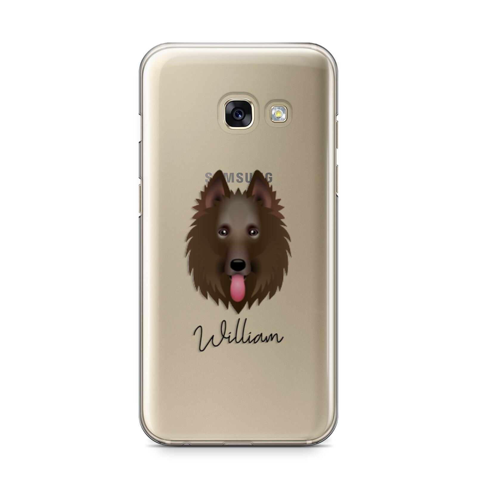 Belgian Shepherd Personalised Samsung Galaxy A3 2017 Case on gold phone