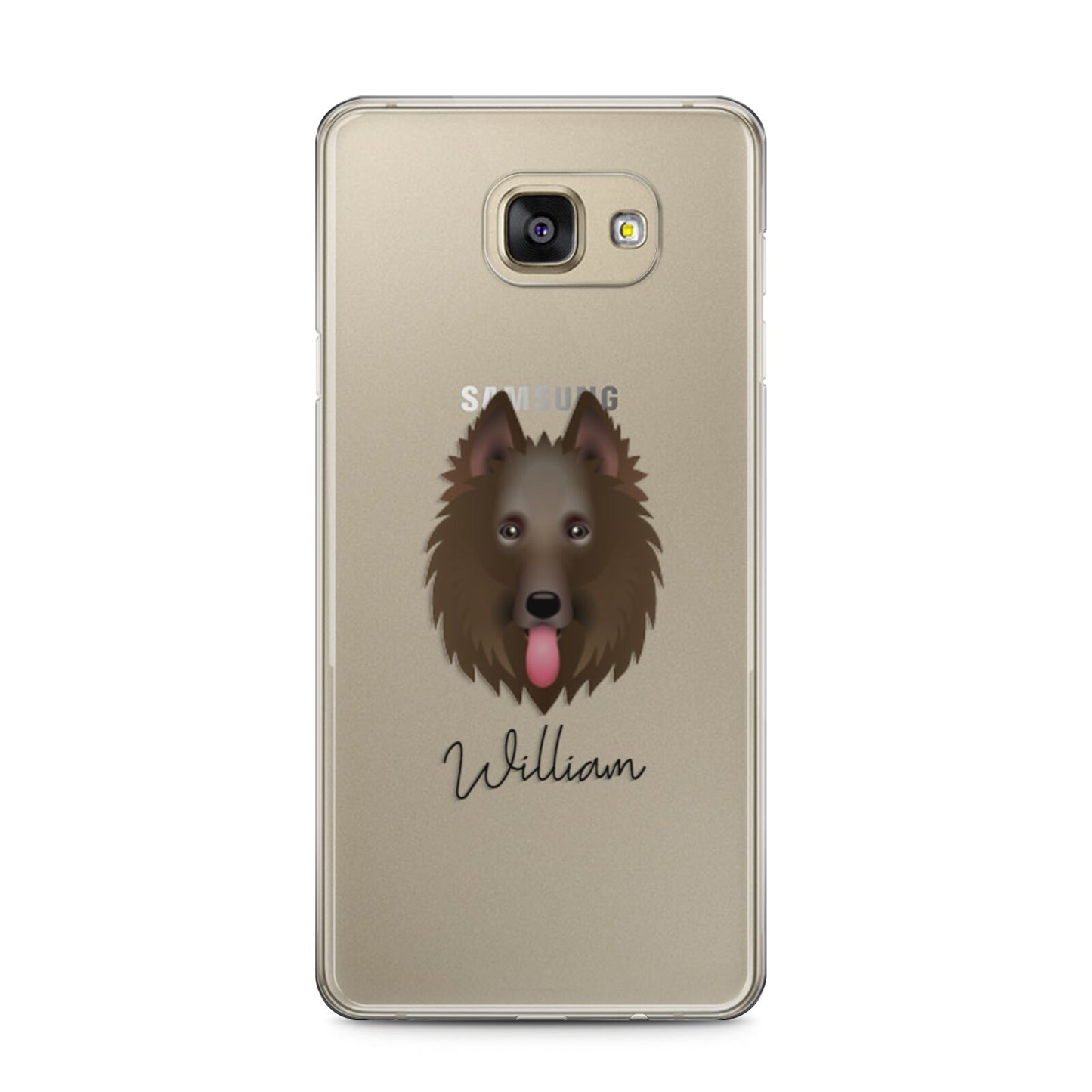 Belgian Shepherd Personalised Samsung Galaxy A5 2016 Case on gold phone