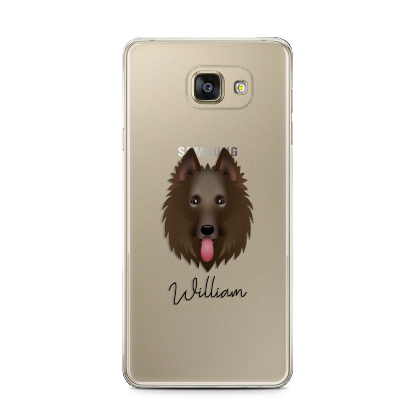 Belgian Shepherd Personalised Samsung Galaxy A7 2016 Case on gold phone