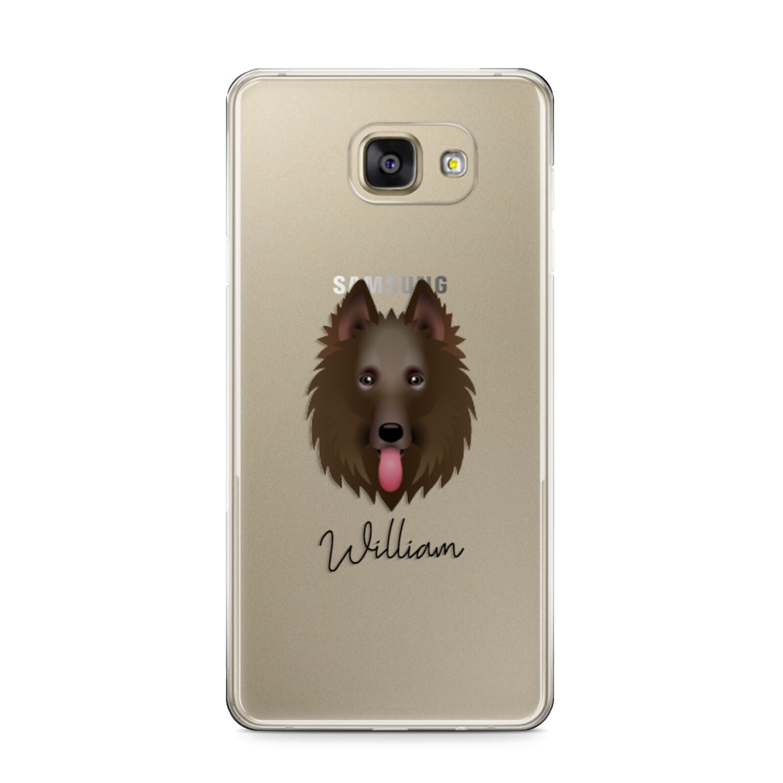 Belgian Shepherd Personalised Samsung Galaxy A9 2016 Case on gold phone