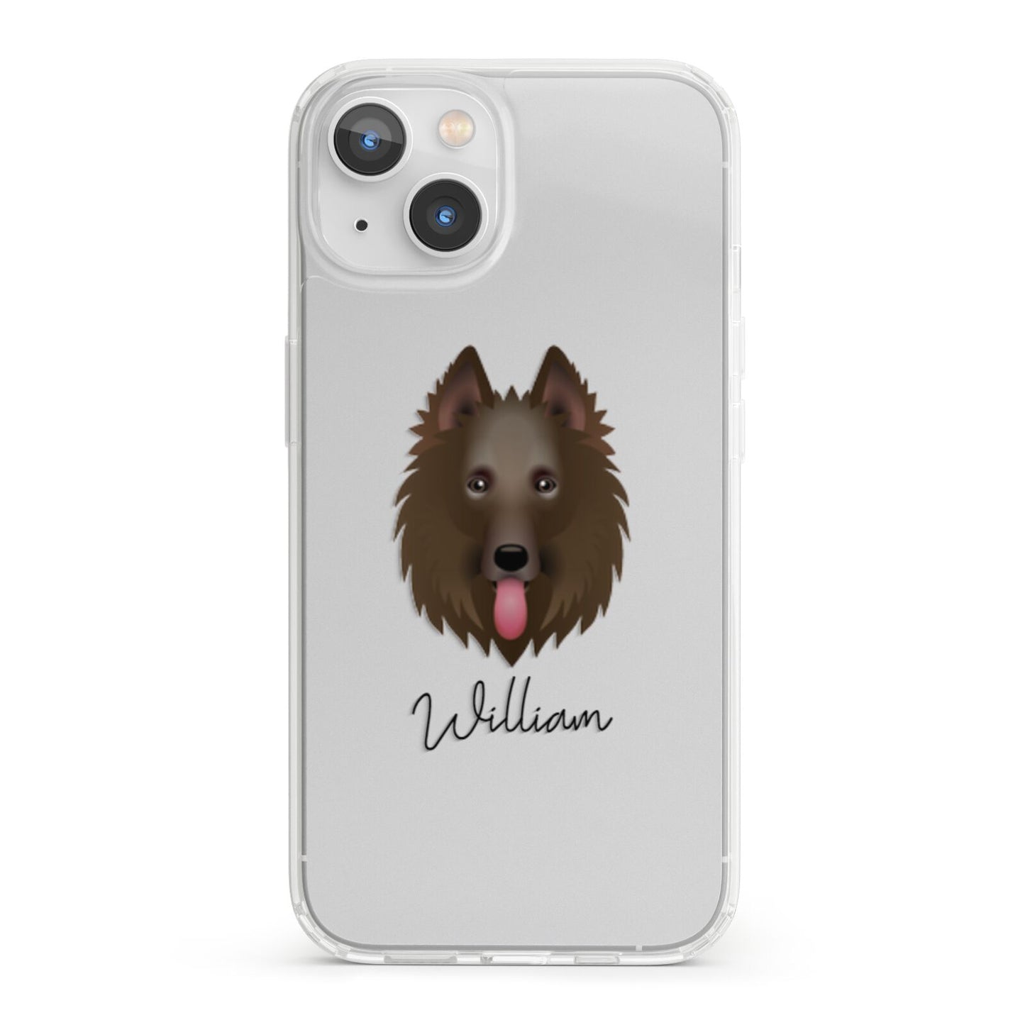 Belgian Shepherd Personalised iPhone 13 Clear Bumper Case