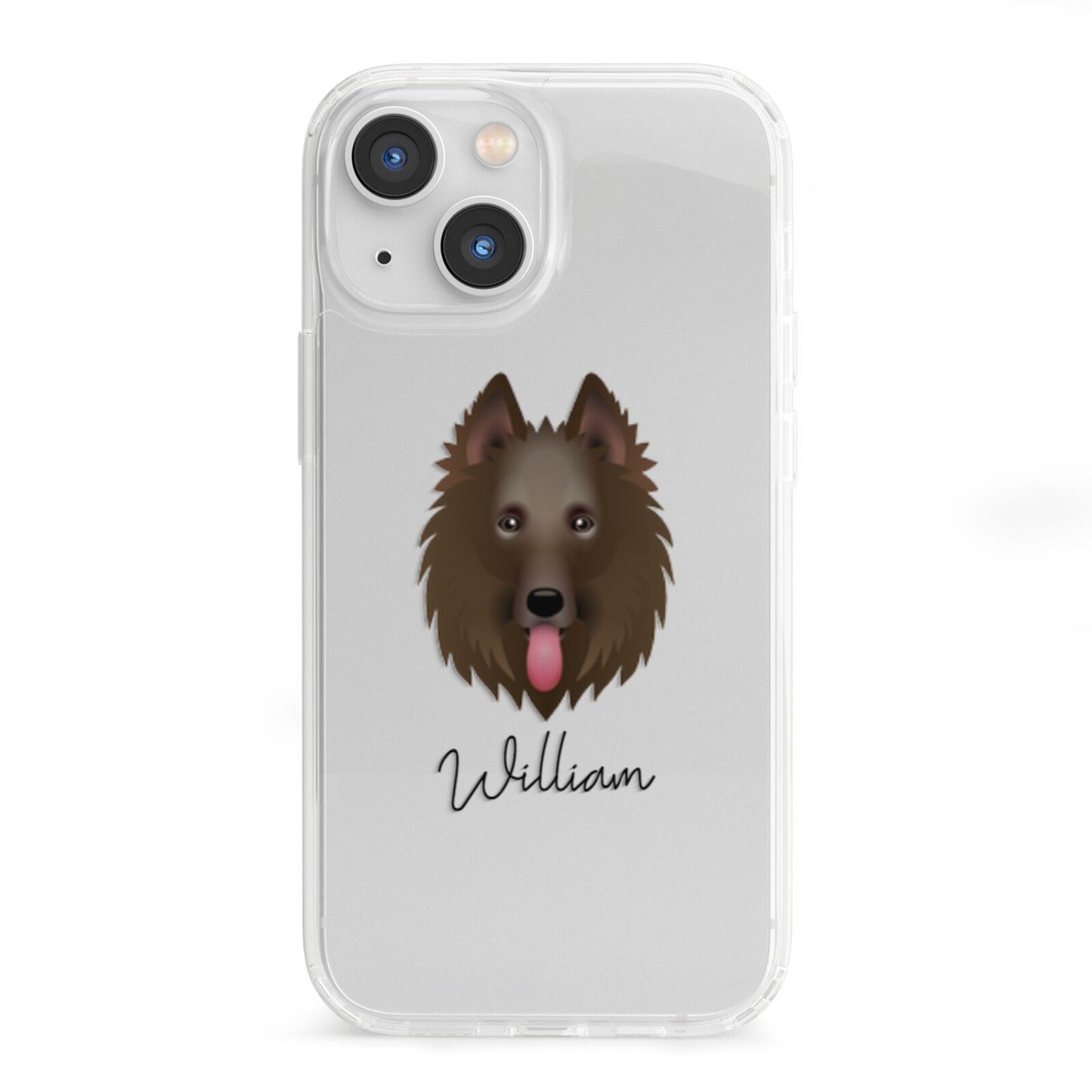 Belgian Shepherd Personalised iPhone 13 Mini Clear Bumper Case