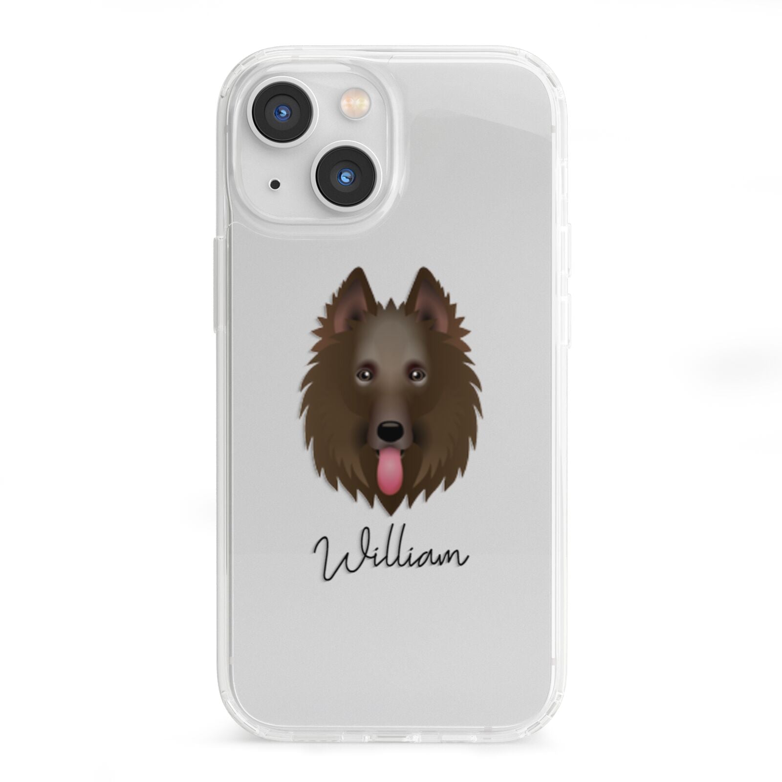 Belgian Shepherd Personalised iPhone 13 Mini Clear Bumper Case