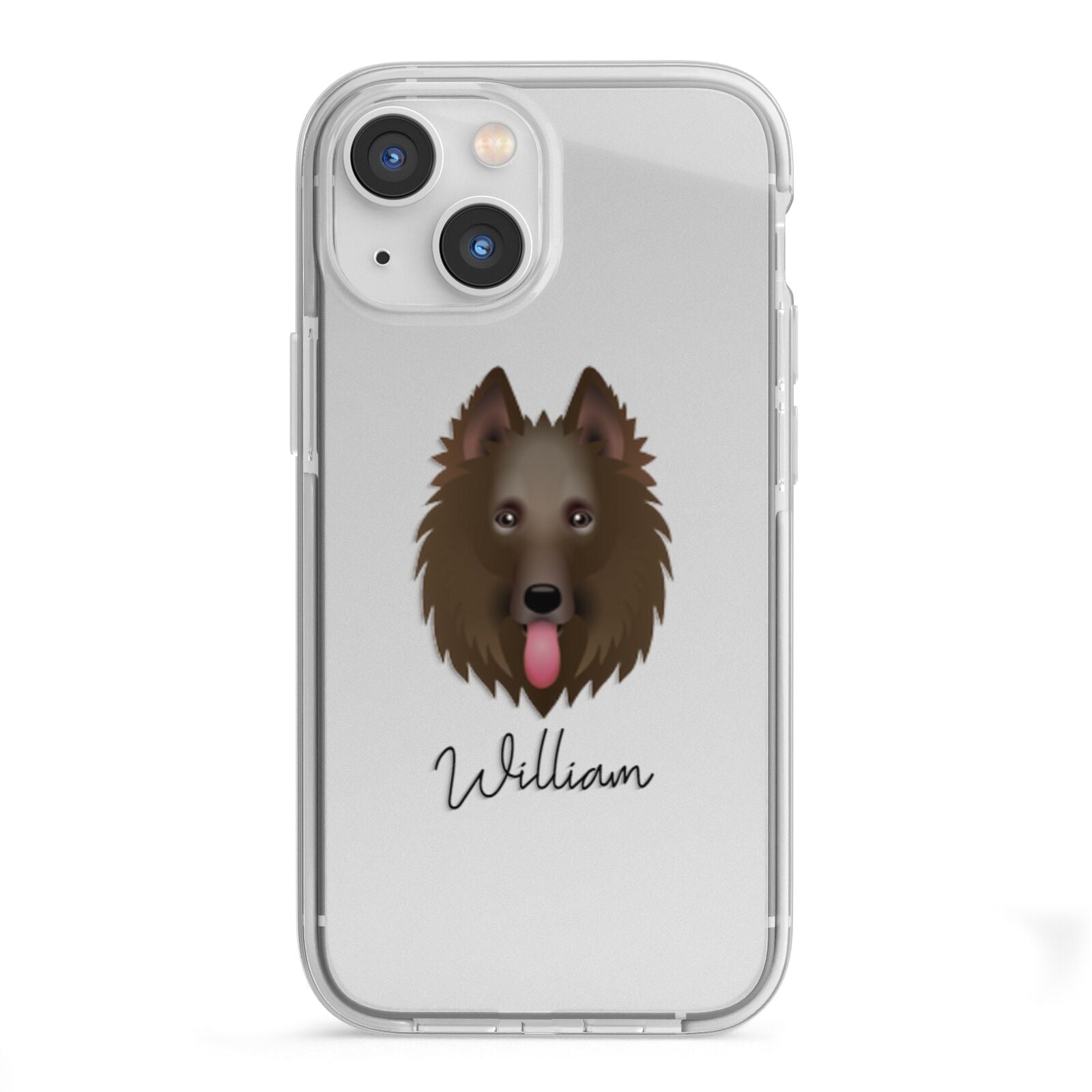 Belgian Shepherd Personalised iPhone 13 Mini TPU Impact Case with White Edges