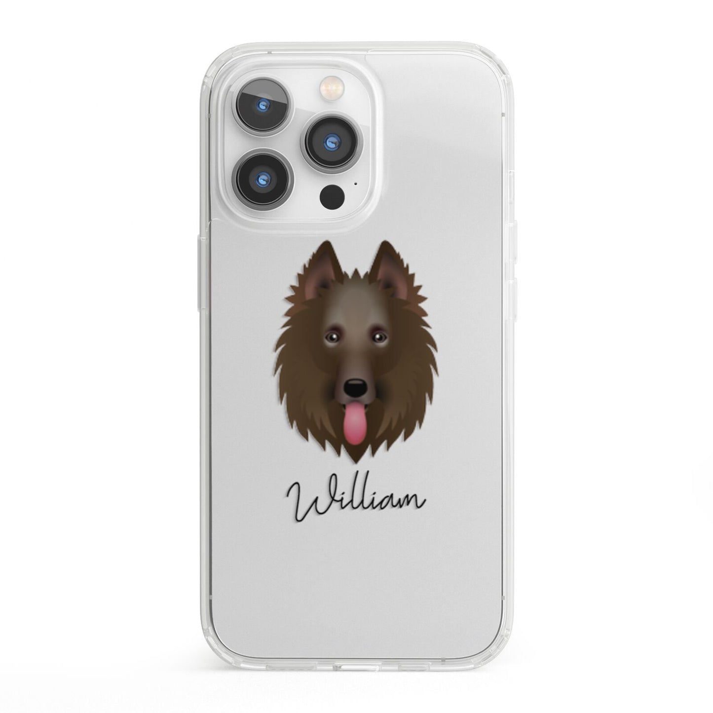 Belgian Shepherd Personalised iPhone 13 Pro Clear Bumper Case