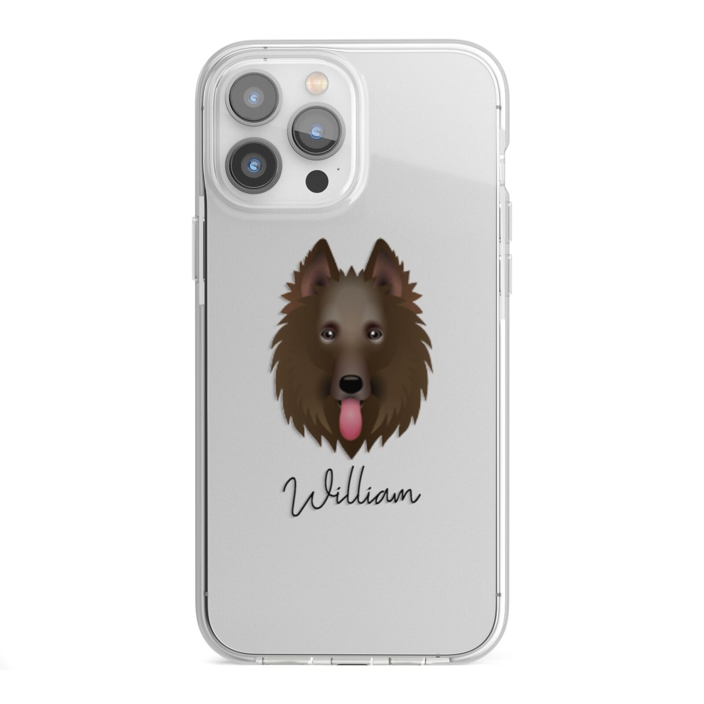 Belgian Shepherd Personalised iPhone 13 Pro Max TPU Impact Case with White Edges