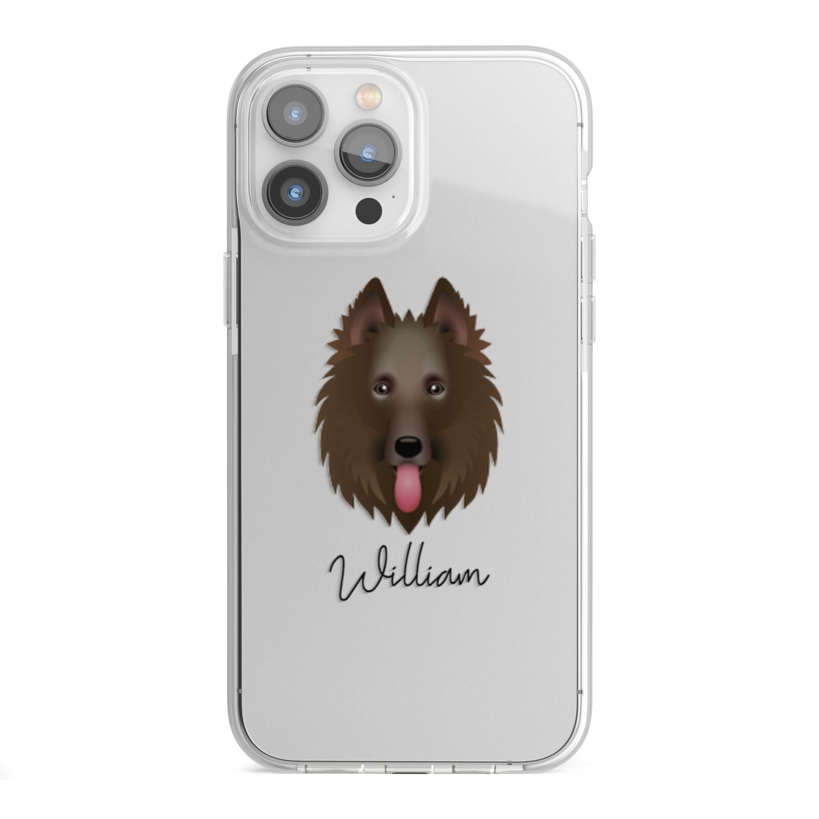 Belgian Shepherd Personalised iPhone 13 Pro Max TPU Impact Case with White Edges
