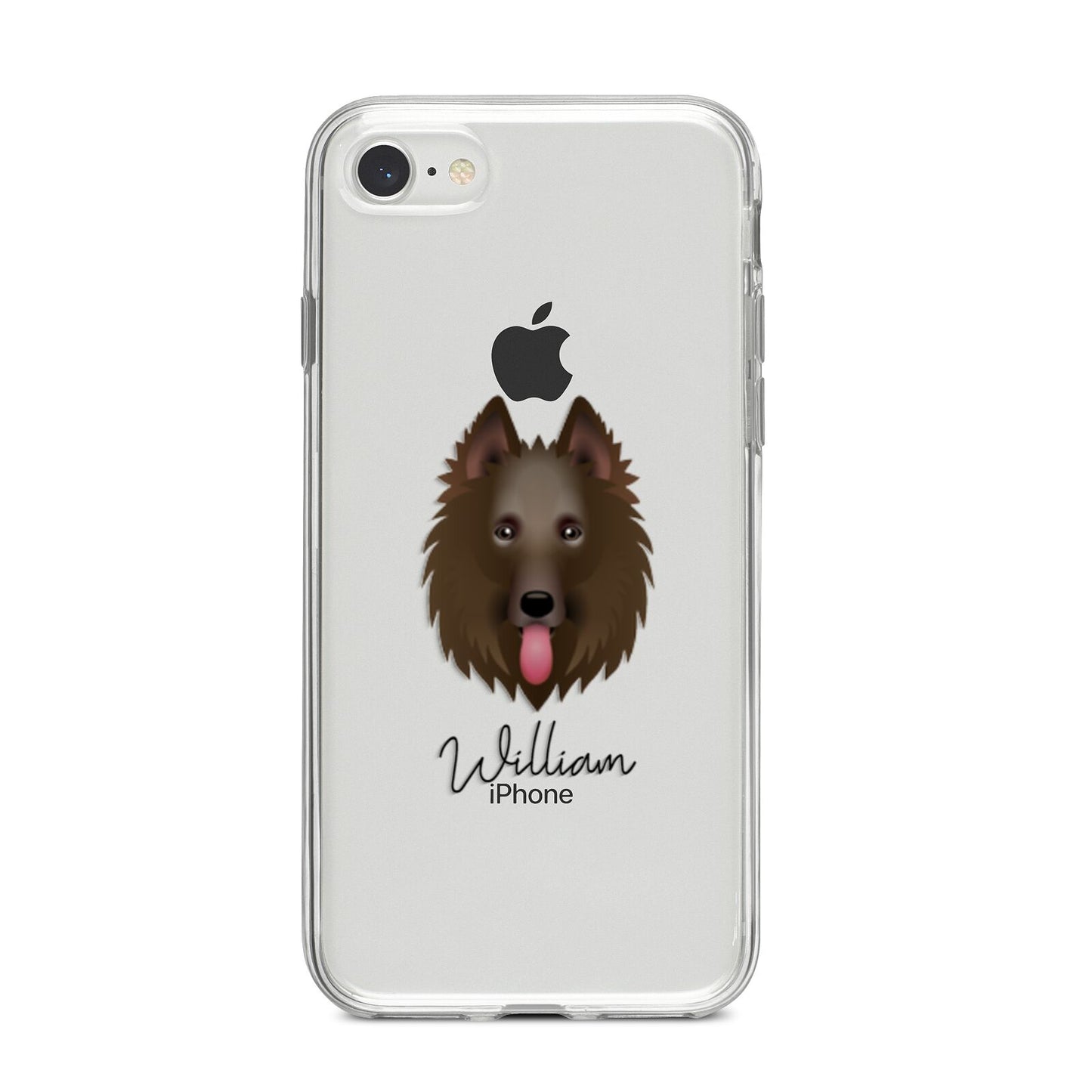 Belgian Shepherd Personalised iPhone 8 Bumper Case on Silver iPhone