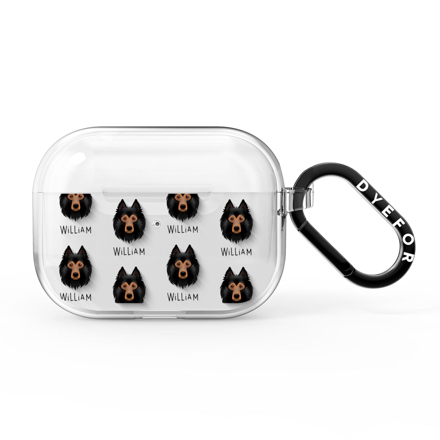 Belgian Tervuren Icon with Name AirPods Pro Clear Case
