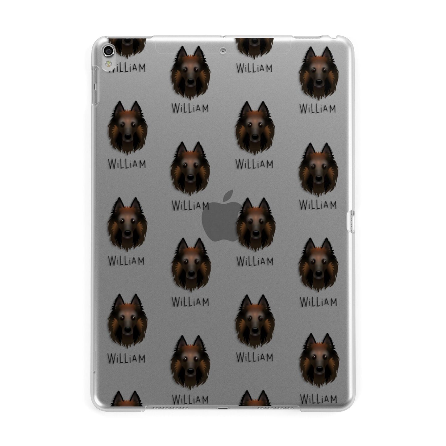 Belgian Tervuren Icon with Name Apple iPad Silver Case