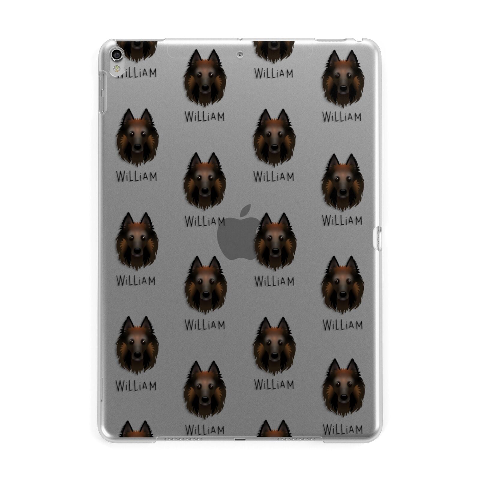 Belgian Tervuren Icon with Name Apple iPad Silver Case