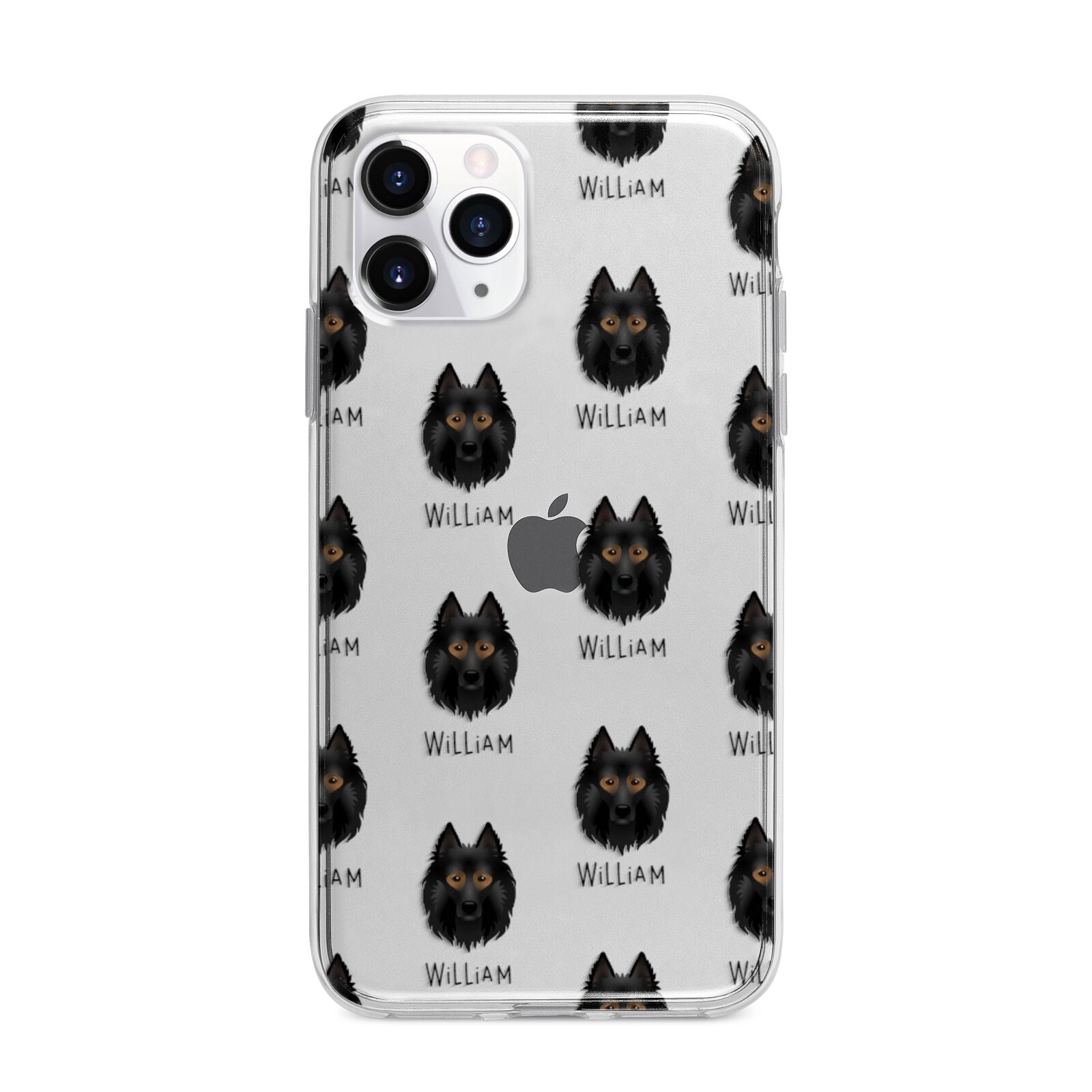 Belgian Tervuren Icon with Name Apple iPhone 11 Pro Max in Silver with Bumper Case
