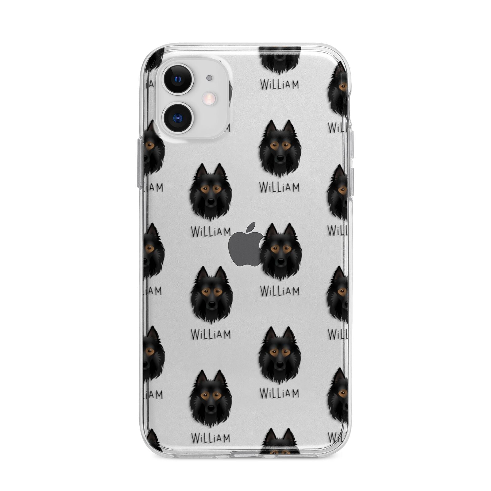 Belgian Tervuren Icon with Name Apple iPhone 11 in White with Bumper Case