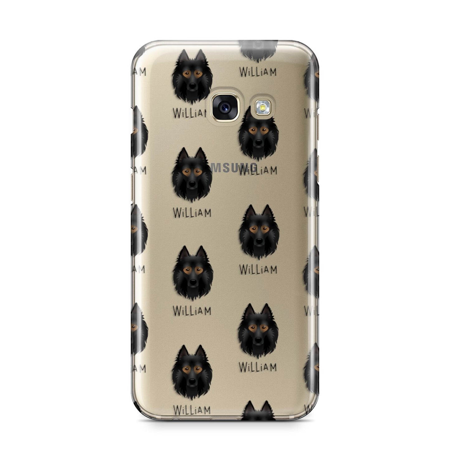 Belgian Tervuren Icon with Name Samsung Galaxy A3 2017 Case on gold phone