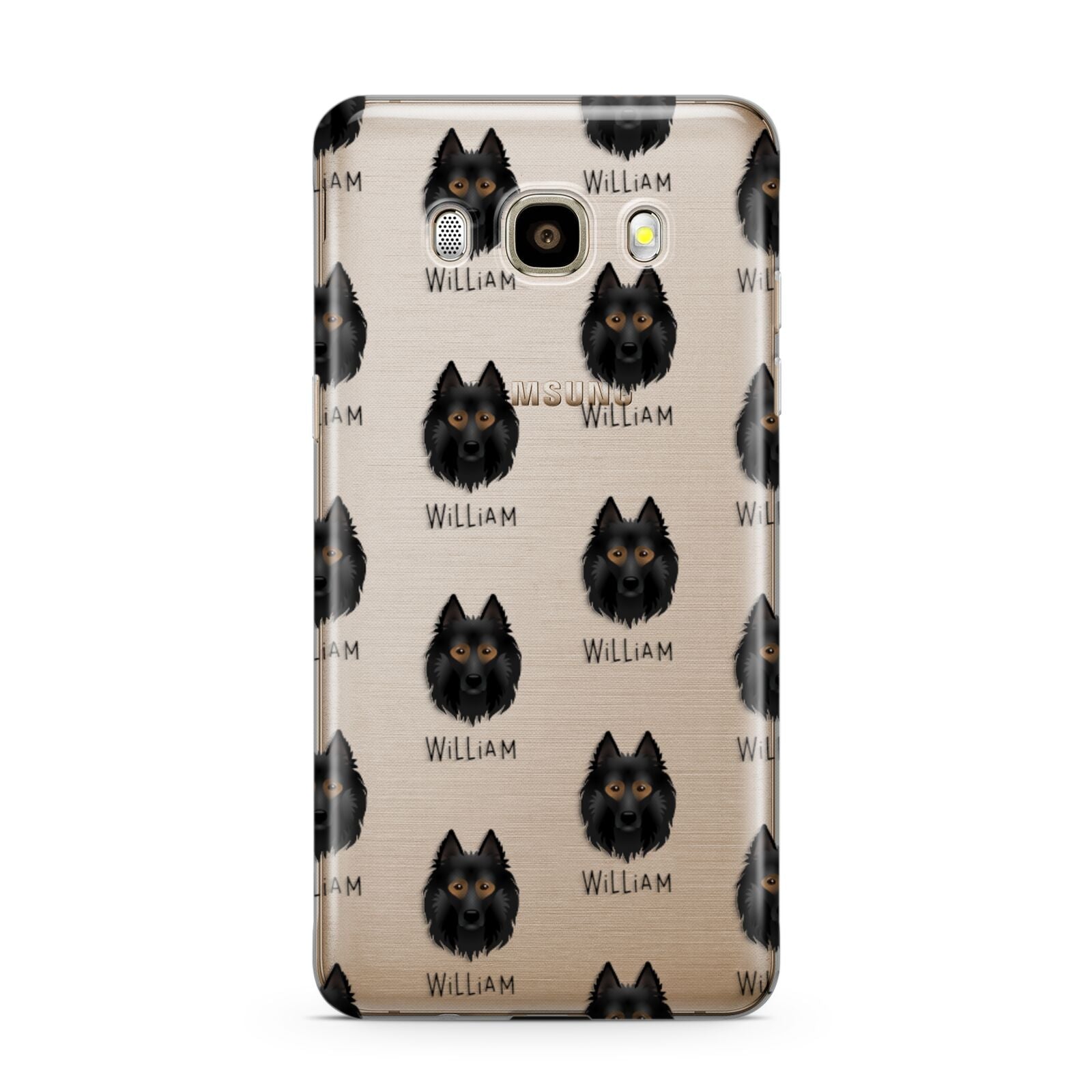 Belgian Tervuren Icon with Name Samsung Galaxy J7 2016 Case on gold phone