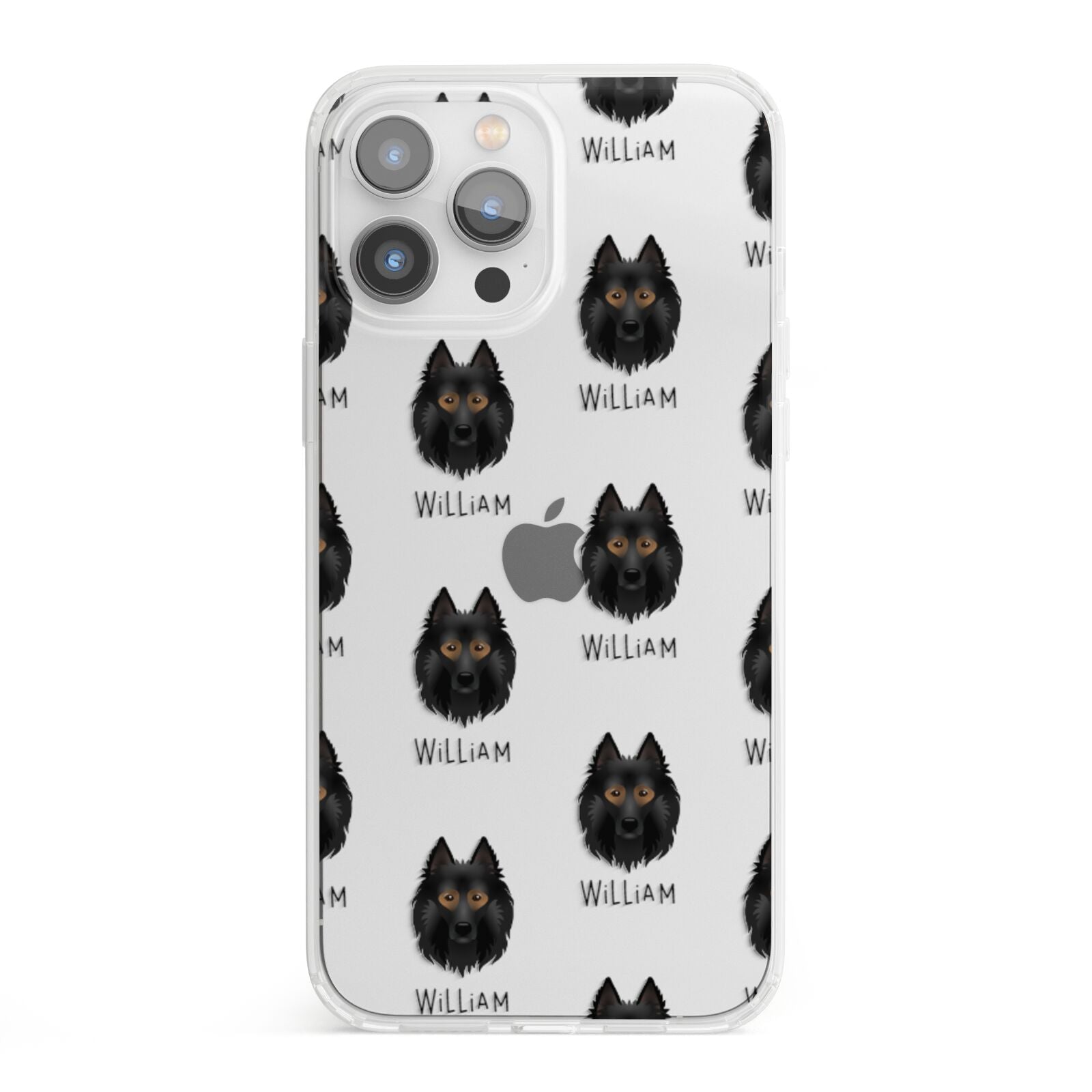Belgian Tervuren Icon with Name iPhone 13 Pro Max Clear Bumper Case