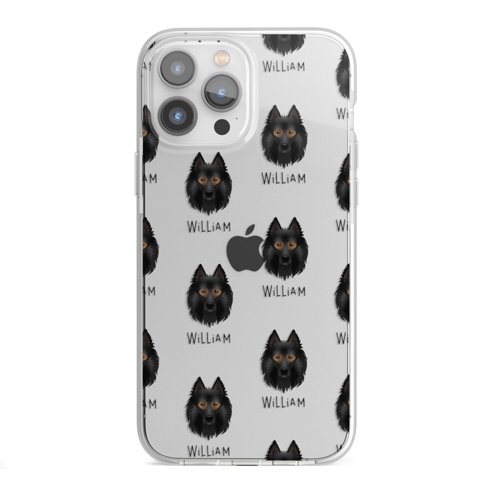 Belgian Tervuren Icon with Name iPhone 13 Pro Max TPU Impact Case with White Edges