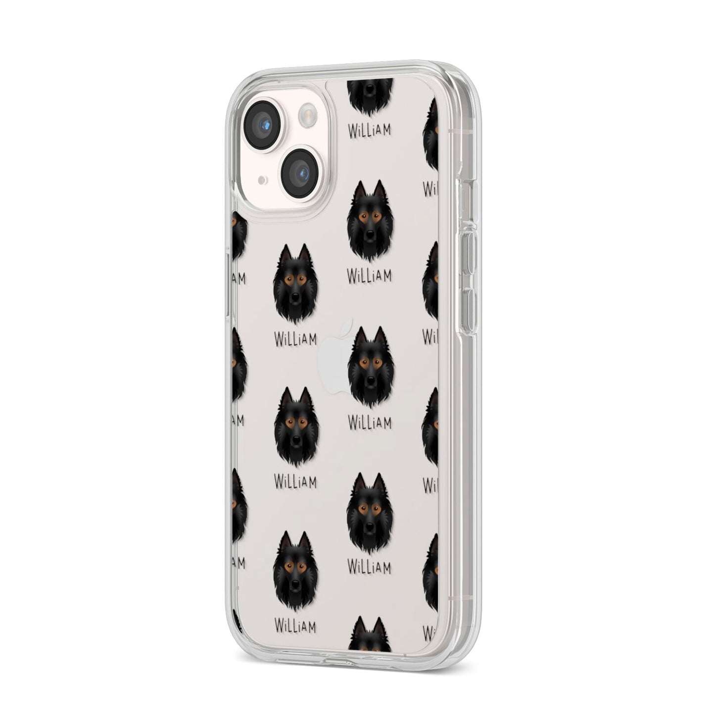 Belgian Tervuren Icon with Name iPhone 14 Clear Tough Case Starlight Angled Image