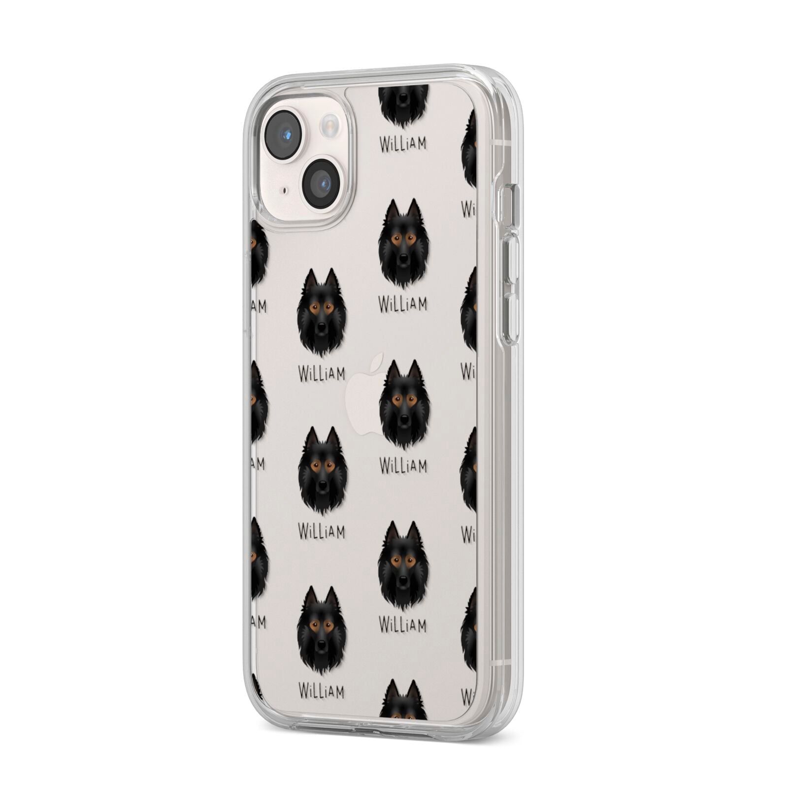 Belgian Tervuren Icon with Name iPhone 14 Plus Clear Tough Case Starlight Angled Image