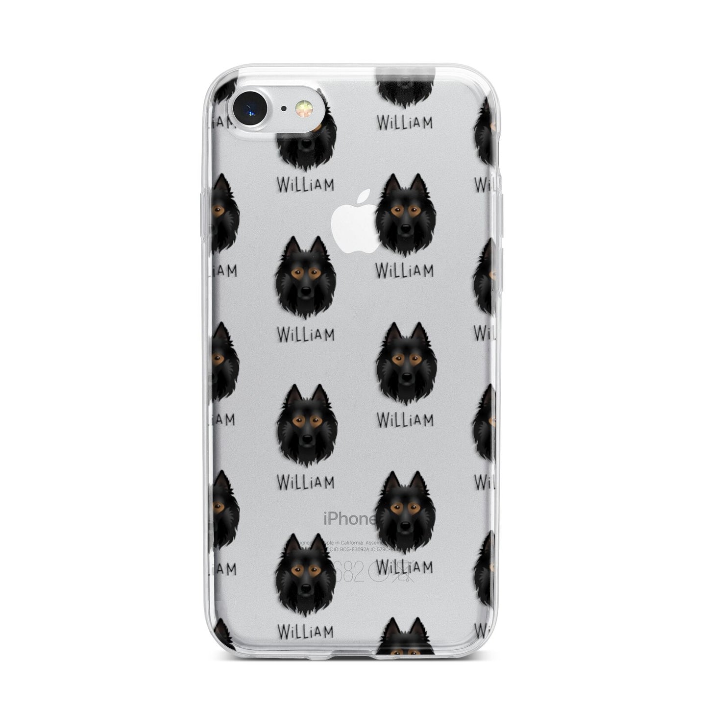 Belgian Tervuren Icon with Name iPhone 7 Bumper Case on Silver iPhone