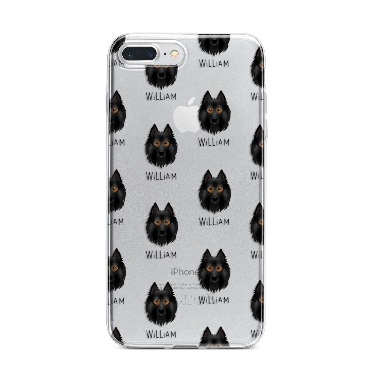 Belgian Tervuren Icon with Name iPhone 7 Plus Bumper Case on Silver iPhone