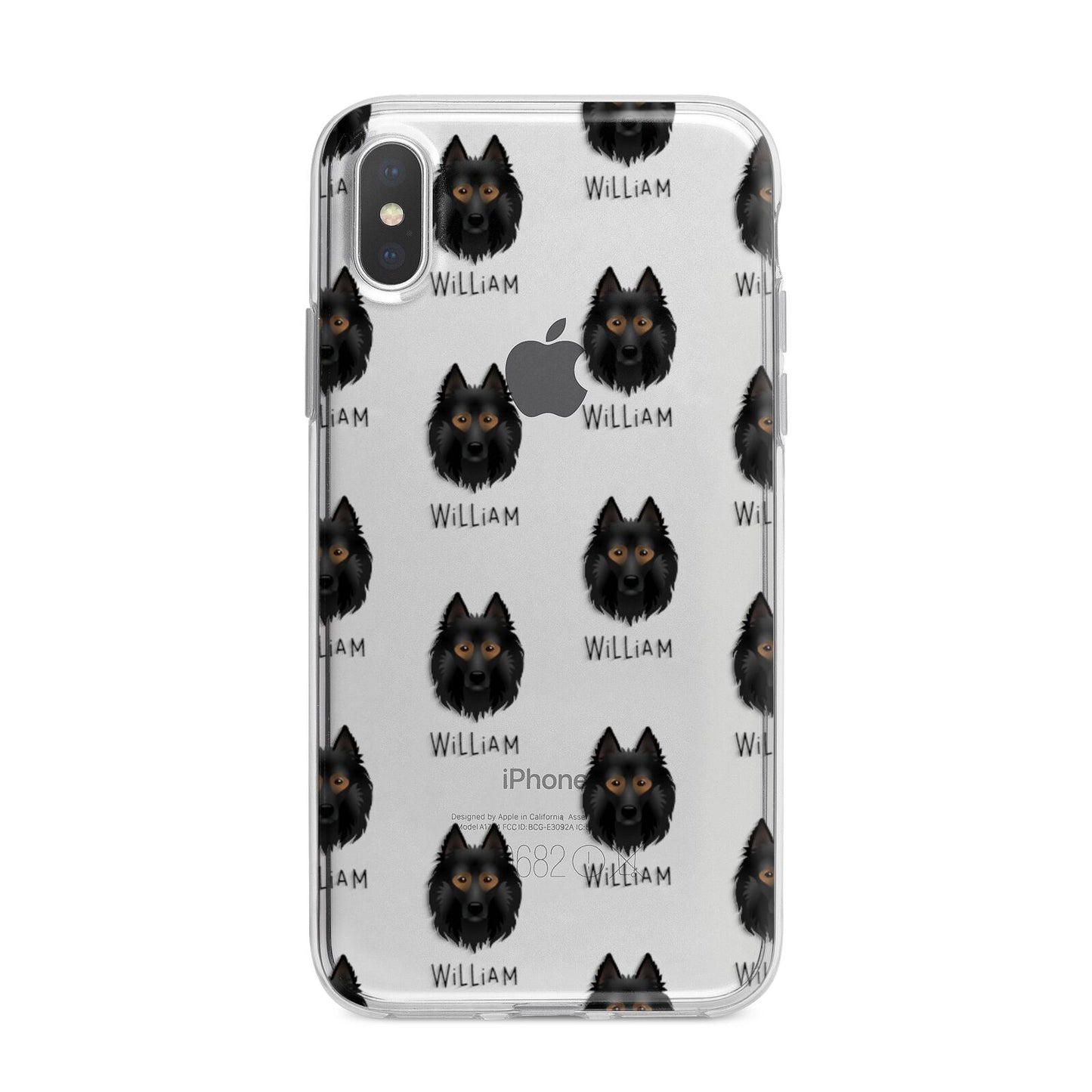 Belgian Tervuren Icon with Name iPhone X Bumper Case on Silver iPhone Alternative Image 1